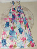 New Design Summer Maxi Dress Women Floral Print Beach Cover up Chiffon Long Dress