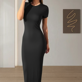 Casual Solid Bodycon Dress - Women's Maxi Dress