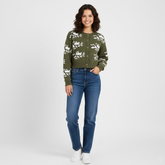 Women's Breathable Viscose/Polyester Christmas Sweater Single Breasted Button Front Cozy Long Sleeve Casual Winter Cardigan