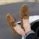 Cowhide Genuine Leather Loafers Driving Casual Leisure Men Moccasin Shoes