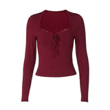 2026 Elegant Women's Lace Base Shirt Women's Autumn New Fashion Hot Girl Tight Slimming Long Sleeve T Shirt