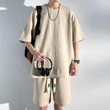Men's Summer Trendy Loose Casual Two-Piece Outfit Short-Sleeved T-Shirt Shorts Plus-Size Men's Clothing Trendy T-Shirt Sets