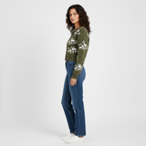 Women's Breathable Viscose/Polyester Christmas Sweater Single Breasted Button Front Cozy Long Sleeve Casual Winter Cardigan