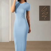 Casual Solid Bodycon Dress - Women's Maxi Dress