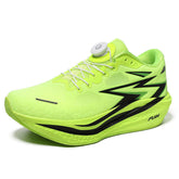 Breathable Ultra Light Knitted Mesh Upper Neon Green Sports Sneakers Energy Return EVA Sole Closure Athletic Running Shoes