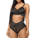 Two-piece Stain Women Sexy Lingerie Sets