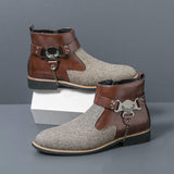 Pointed Toe Classic Gentlemen Casual Footwear Dress Shoes Designers Ankle Boots for Men