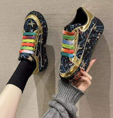 New Trendy Lady Unique Casual Shoes Flat Diamond Sequined Cloth Trainers for Women Sneakers Women