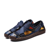Summer Beach Fun Casual Comfortable Genuine Leather Sandals Men Sewing Soft Sole Fashion Men Casual Shoes