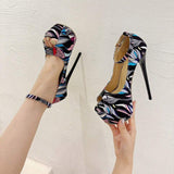 Women's Sandals Tacones Brand New Sexy Platform Dress Party Shoes Colorful Female Stripper High Heels