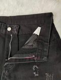 New Men's 2026 Hole Tape Korean Style Slim-fit Denim 5-point Medium Trousers Trendy Shorts Small Foot Hong Kong Style Pants