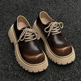 Height Increasing Thick Sole Shoes for Men Big Toe Latest Design Fashion Lace up Tank Dress Shoes