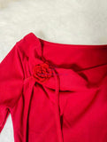 2025 New Women's Top Pure Desire Sexy Style 3D Floral Ruffled Slim Fit Long Sleeve Layering Shirt