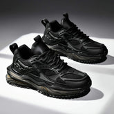 New Men Black Running Shoes with Cushioned Sole and Unique Geometric Design for Ultimate Comfort and Performance in Sports