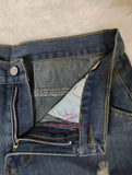 Vintage Multi-Pocket Denim Shorts for Men Summer Casual Baggy Trendy 5-Inch Knee-Length Cargo Pants