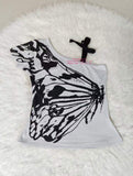 Women Summer New Style Chic American Girl Short-Sleeved T-Shirt for Women Unique Print Design on Polyester Knitted Fabric Top