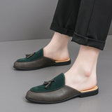 Green Tassel Loafers Half Dress Shoes Classic Good Looking Fashion Summer Casual Shoes for Men