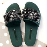 Elegant Diamond Rhinestone Ladies Flat Sandals - Wholesale Women's Fashion Footwear