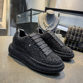 Sparkling Rhinestone Sneakers with Platform Sole Trendy Sporty Elegance Footwear for Women Evening Wear