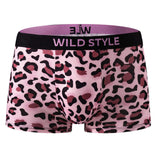 Leopard Print Men Boxer Briefs Soft Silky Elastic Waist Fashion Pattern Mens Underwear Casual Comfort Boxer Shorts