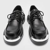 Thick Sole Height Increasing Formal Business Lace up Durable Steel Round Toe Men Derby Dress Shoes