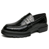 Thick Sole Durable Black Brown Color Wedding Shoes Classy PU Leather Penny Loafer Dress Shoes