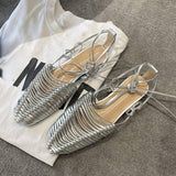 Handmade Women's Rope Slides Sandals with Ankle Strap - Trendy, Comfortable, Cute Summer Zapatos