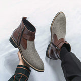 Pointed Toe Classic Gentlemen Casual Footwear Dress Shoes Designers Ankle Boots for Men