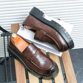 Thick Sole Big Toe Penny Loafers Formal Design Hot Selling Slip on Durable Round Toe Fashion Dress Shoes for Men
