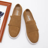 Classic Design Double Monk Strap Shoes Good Quality Handmade Suede Genuine Leather Dress Shoes for Men