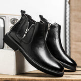 Good Quality Soft Sole Comfortable Durable Classy Designers Hot Selling Black Leather Casual Ankle Boots