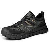 Genuine Leather Mesh Men Hiking SHoes Durable Non Slip Sole Ankle Support Outdoor Shoes for Trail Trekking Adventure