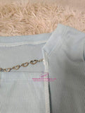 Square Collar Irregular Blouse Lightweight Crop Top Slim-fit Long Sleeve T-shirt