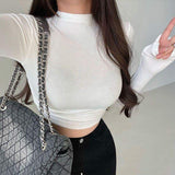 Mock Turtleneck Long Sleeve Base Shirt Return to the Ancients Long-sleeved Top Sex Appeal Long Sleeve T-shirt