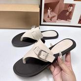 Stylish Anti-Slip PU Leather Flip Flops - Comfortable Non-Slip Beach Slides & Flat Sandals