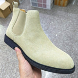 Pointed Toe Comfortable Durable Dress Shoes Men Classic Good Looking Soft Black Faux Suede Leather Flat Ankle Boots