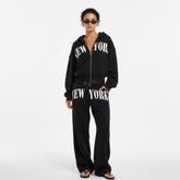 Winter Knitting Tracksuit Set Oversized Zip Hoodie Straight Leg Pants Women Casual Eco-Friendly Breathable