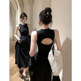 French Retro Sleeveless Dress Women's Summer New Design Sense High Waist Slim-Fit Long Dress