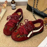 Leopard Print Suede Patchwork Casual Sneakers for Women 4cm Low Top Flat Walking Shoes Comfortable Daily Footwear