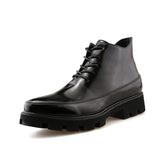 Pointed Toe Fashion Zip up Classic Dress Shoes Comfortable Red Color Lace up Men Casual PU Leather Boots