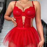 New Style Sexy Lingerie Hollow Out Sexy Women's Underwear With Fluffy Skirt Set