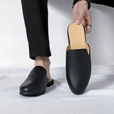 Casual Mules Comfortable Point Toe Backless Half Slippers for Men