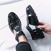 Buckle Strap Gold Brown Black Casual Summer Outdoor Breathable Flat Sandals Durable Hot Selling Casual Gladiator Sandals for Men