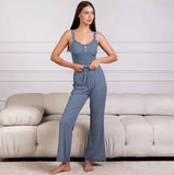 2 - piece Pajamas for Women Ribbed Camisole and Long Pant Women's Sleepwear - Zeprah