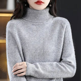2025 Autumn - Winter Women's High Roll Neck Sweater Versatile Loose Knit Top - Outer Wear & Layering - Zeprah