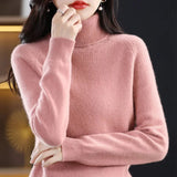 2025 Autumn - Winter Women's High Roll Neck Sweater Versatile Loose Knit Top - Outer Wear & Layering - Zeprah