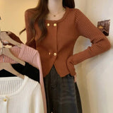 2025 Autumn Winter Women's Retro Round Neck Slim Knit Long - Sleeve T-Shirt New Small - Batch Versatile Trendy Blouse - Zeprah