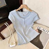 2025 Hot Selling Item Women's Clothing Short Sleeve Knitted Top Shipment Knitted Tops for Women Wholesale - Zeprah