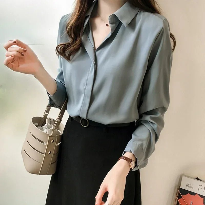 2025 Spring New Design Casual Shirt Elegant Solid Color Blouse Peasant Blouse Shirt - Zeprah