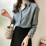 2025 Spring New Design Casual Shirt Elegant Solid Color Blouse Peasant Blouse Shirt - Zeprah